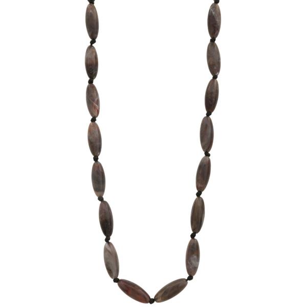 ACETATE OVAL BEAD NECKLACE