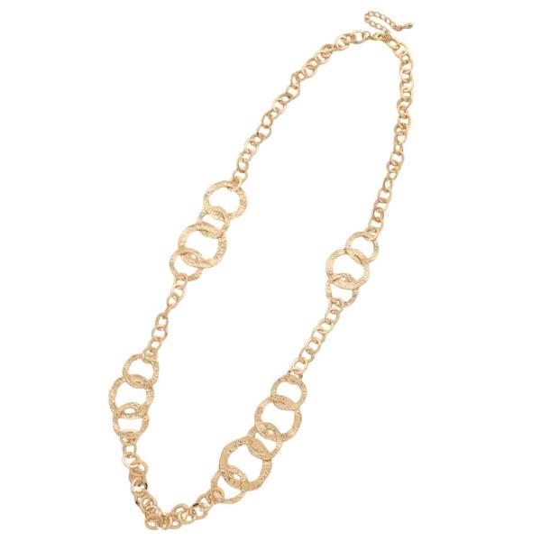 CHAIN LINK RING ACCENT NECKLACE EARRING SET