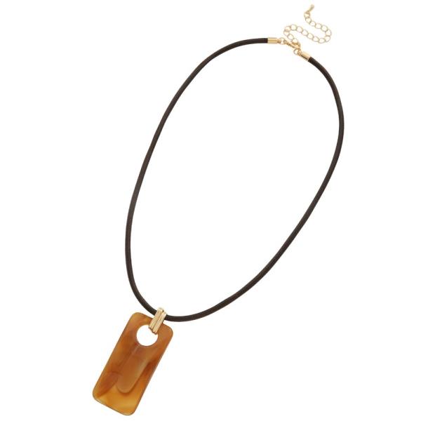 ACETATE RECTANGLE PENDANT CORD NECKLACE
