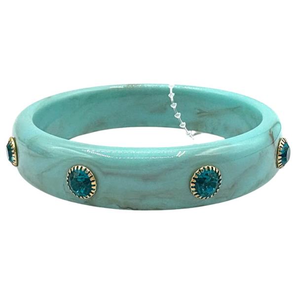 ACRYLIC MULTI STONE MARBLE TEXTURED BANGLE BRACELET