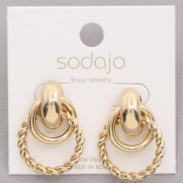 SODAJO METAL GOLD DIPPED EARRING