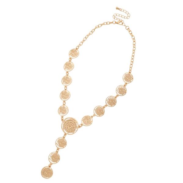 SDJ CIRCLE SWIRL METAL Y SHAPE NECKLACE