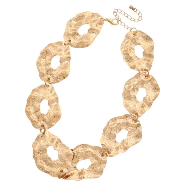 SDJ TEXTURED METAL OVAL LINK NECKLACE