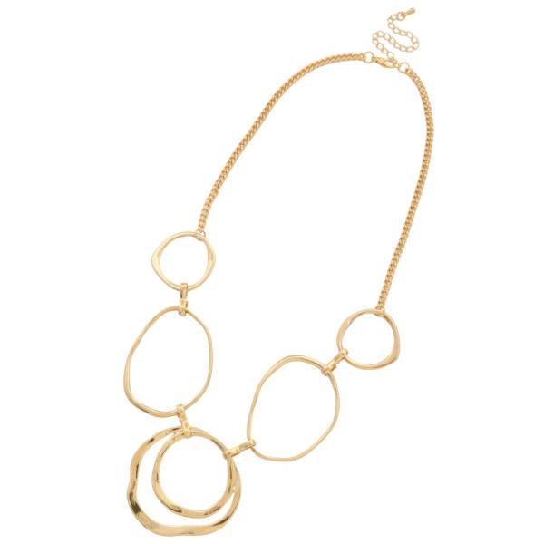 SDJ CIRCLE OVAL LINK METAL NECKLACE