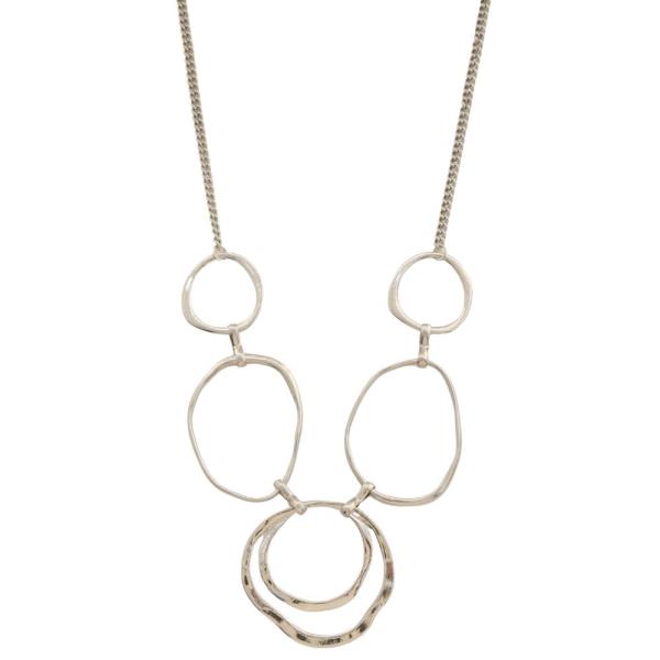 SDJ CIRCLE OVAL LINK METAL NECKLACE