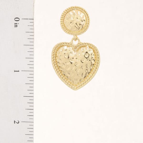 SDJ ROUND HEART LINK METAL DANGLE EARRING