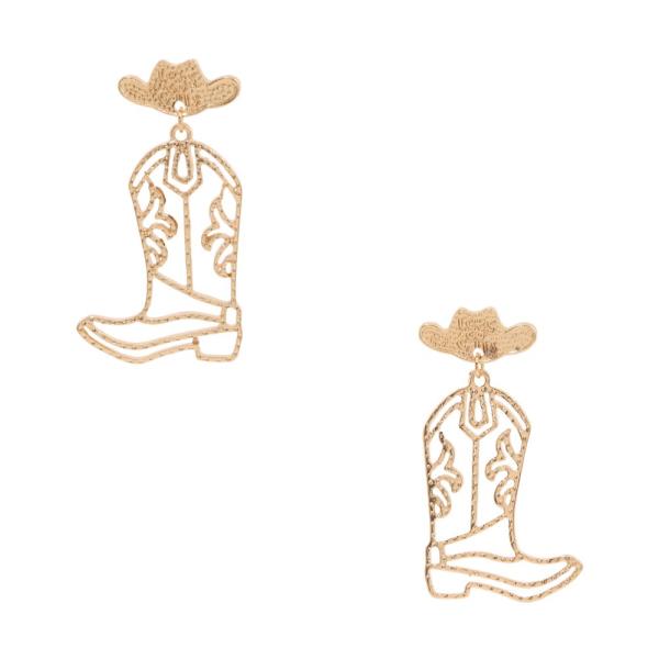 SDJ WESTERN BOOT METAL DANGLE EARRING