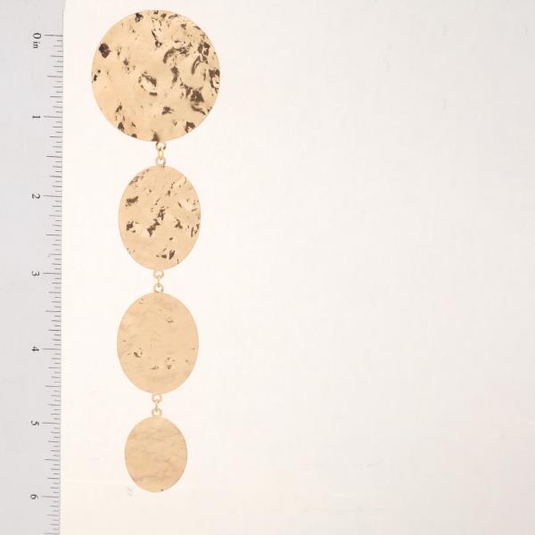 SDJ HAMMERED METAL ROUND OVAL LINK EARRING