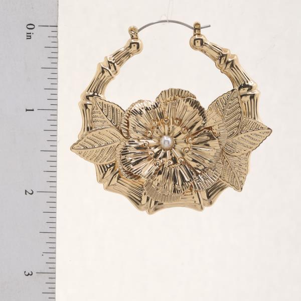 SDJ FLOWER HOOP METAL EARRING