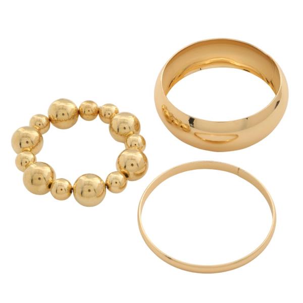 SDJ BALL BEAD BANGLE BRACELET SET