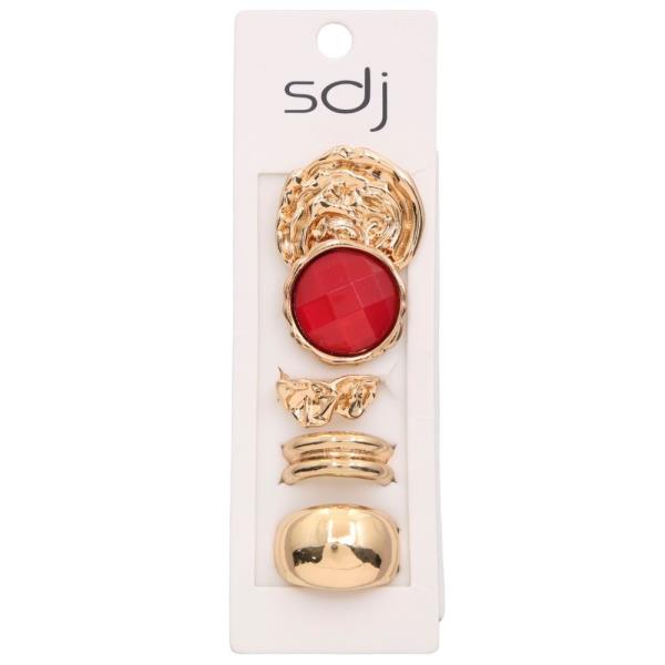 SDJ STONE BEAD RING SET