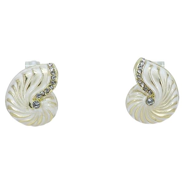 METAL ACRYLIC SHELL STUD EARRING 