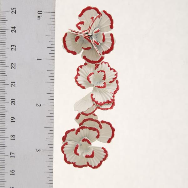 TWO TONE RUFFLE FLOWER LINK DANGLE EARRING