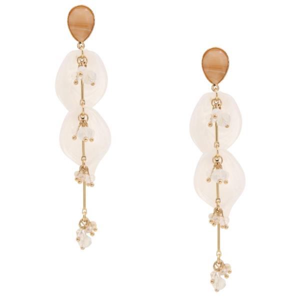 FLOWER PETALS LINK DANGLE EARRING