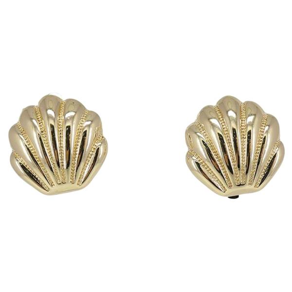 METAL SHELL STUD EARRING 