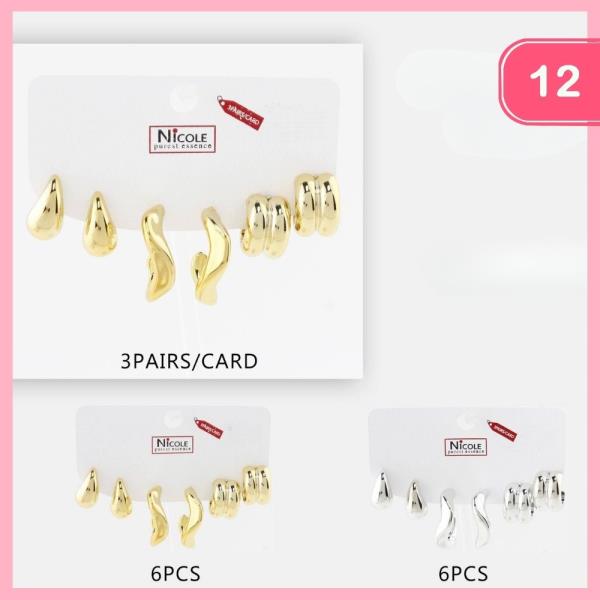 MIXED HUGGIE EARRINGS (12 UNITS)