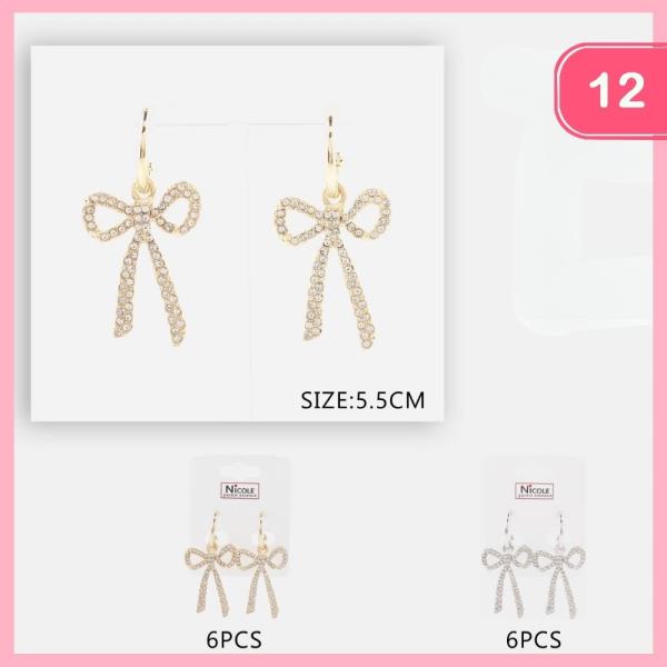 BOW DANGLE EARRING (12 UNITS)
