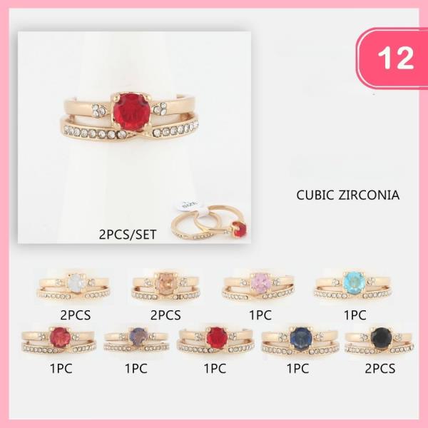 CUBIC ZIRCONIA RING (12 UNITS)