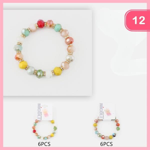 RHINESTONE BEADED BRACELET (12 UNITS)