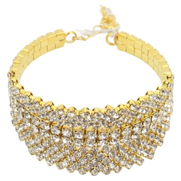 RHINESTONE MULTI-LAYER STATEMENT BRACELET