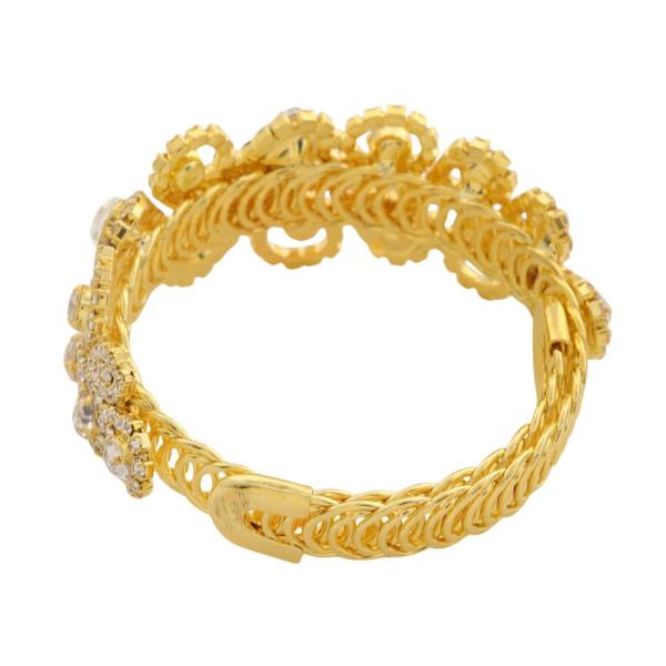 RHINESTONE TEARDROP FILIGREE BANGLE BRACELET