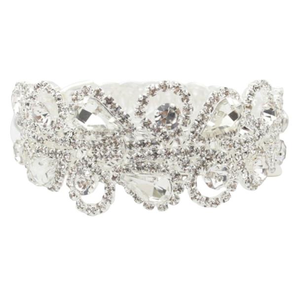 RHINESTONE TEARDROP FILIGREE BANGLE BRACELET