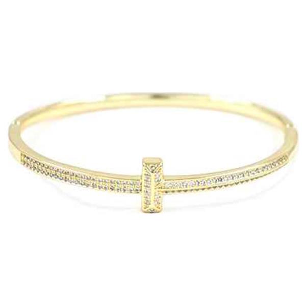 RHINESTONE BAR HINGED BANGLE BRACELET