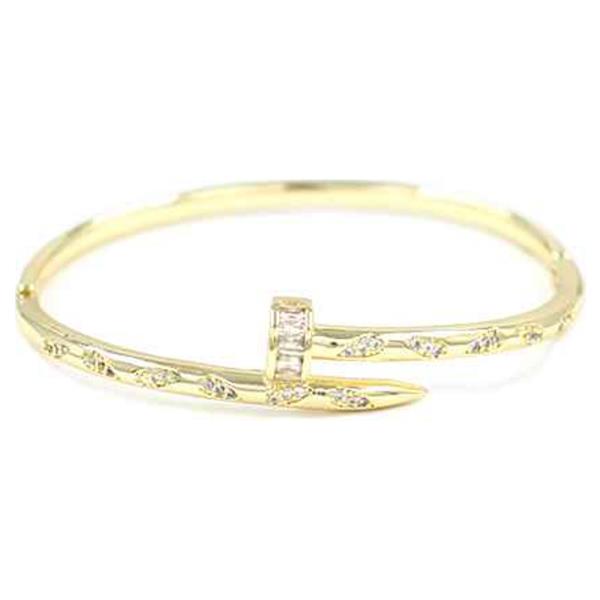 RHINESTONE NAIL BANGLE BRACELET
