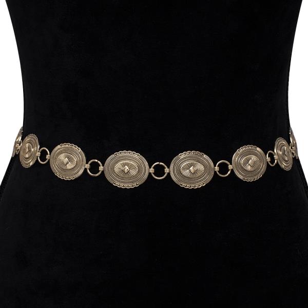 OVAL ROUND DESIGN METAL HOOK BELT