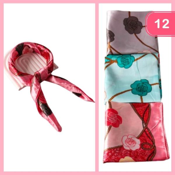 ROSE ROPE SILK LIKE SCARF (12 UNITS)