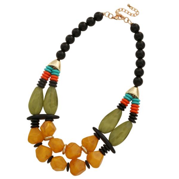 MIXED BEAD LAYERED NECKLACE