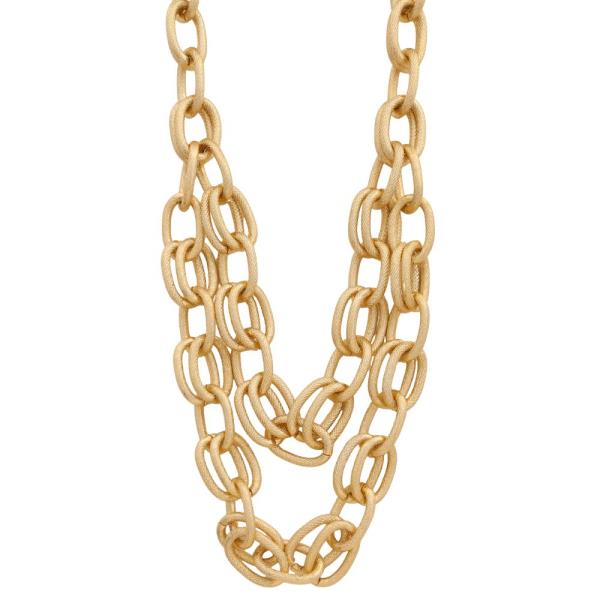 OVAL LINK METAL LAYERED NECKLACE