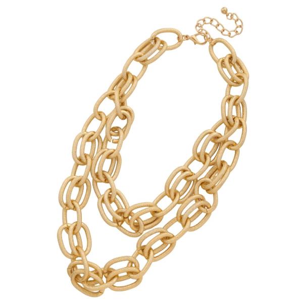 OVAL LINK METAL LAYERED NECKLACE