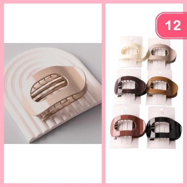 OVAL FLAT HAIR CLAW CLIP (12 UNITS)