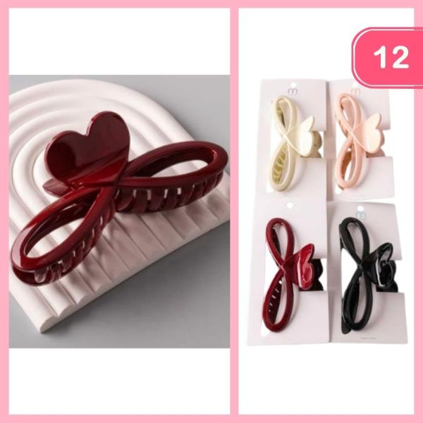 HEART INFINITY HAIR CLAW CLIP (12 UNITS)