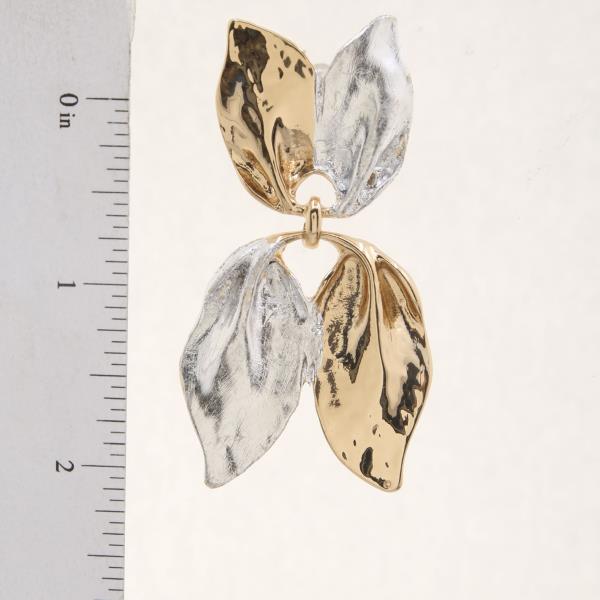 TWO TONE PETA METAL DANGLE EARRING