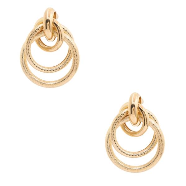 KNOT RING LINK METAL EARRING