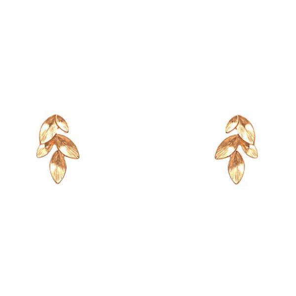 METAL LEAF CLUSTER STUD EARRING