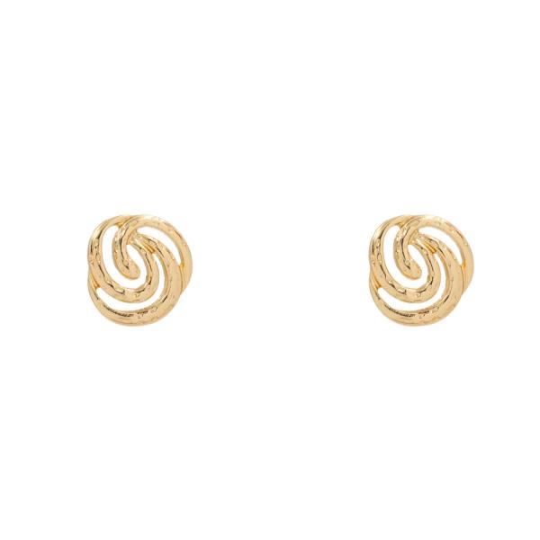 METAL TEXTURED ROUND STUD EARRING