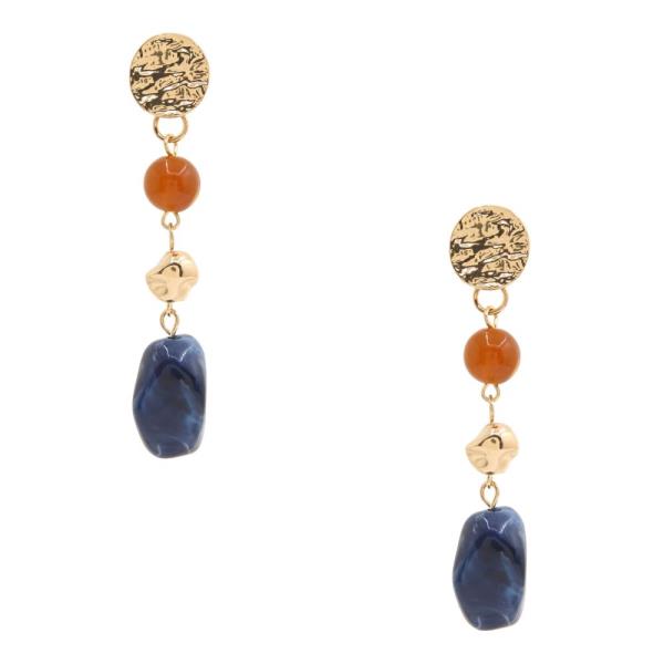 STONE LINK DANGLE EARRING