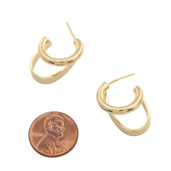 DOUBLE HOOP METAL EARRING