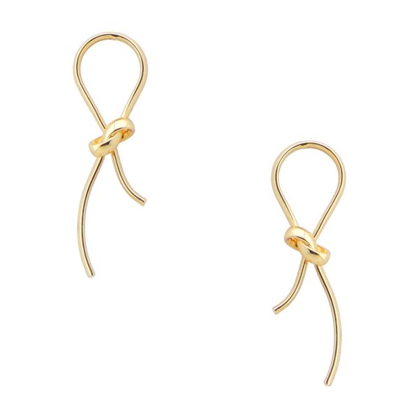 METAL KNOT RIBBON STUD EARRING