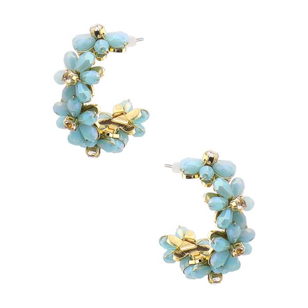 COLORFUL FLORAL CLUSTER STUD EARRING