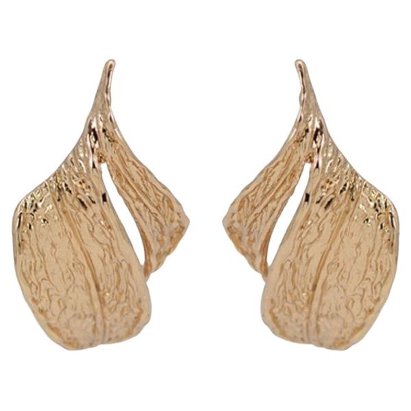 METAL LEAF DROP EARRING