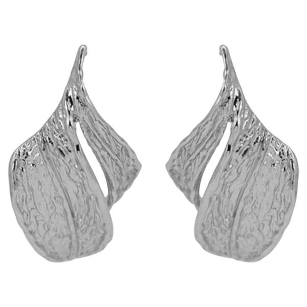 METAL LEAF DROP EARRING