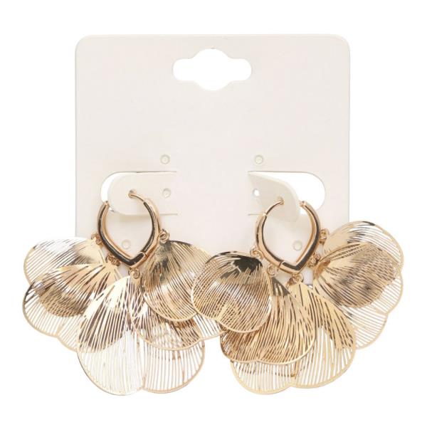 PETAL METAL HUGGIE DANGLE EARRING