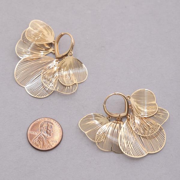 PETAL METAL HUGGIE DANGLE EARRING