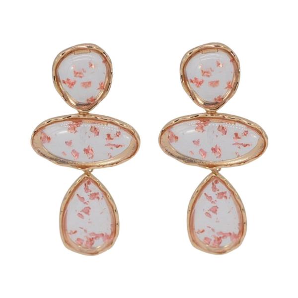 METAL OVAL DROP DANGLE EARRING