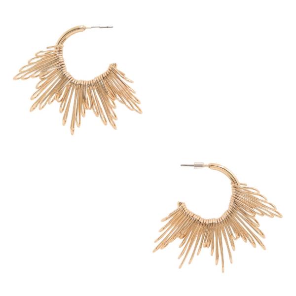 LINED OPEN HOOP METAL EARRING