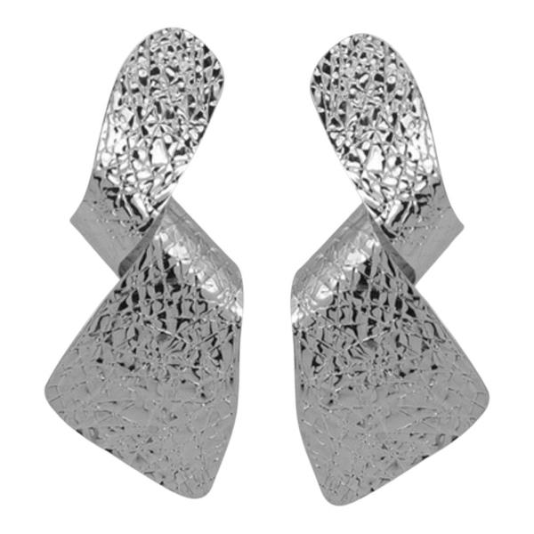 TEXTURED METAL TWISTED DROP EARRING